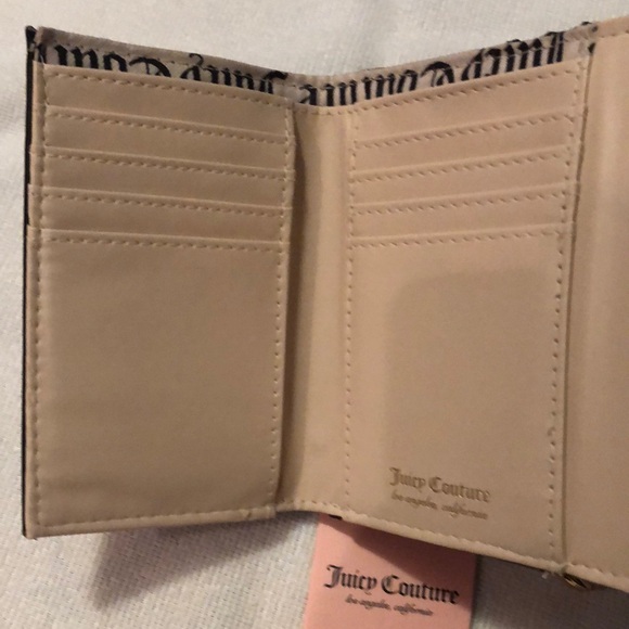 Juicy Couture Liquorice Black Pink League Double Sided Trifold Wallet NWT - Picture 11 of 16